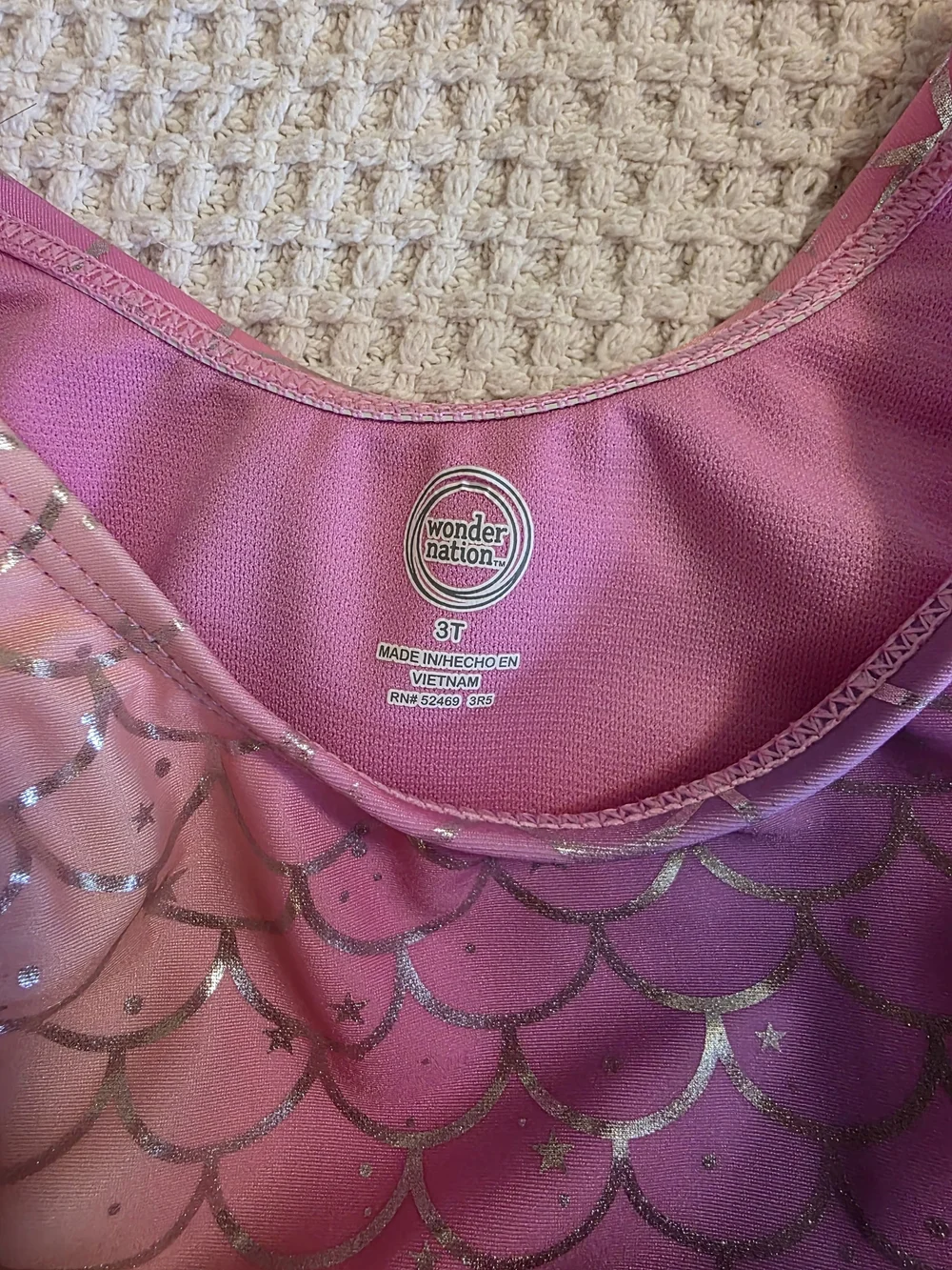 Wonder nation Pink & Purple Mermaid Swimsuit - Toddler Sz 3T